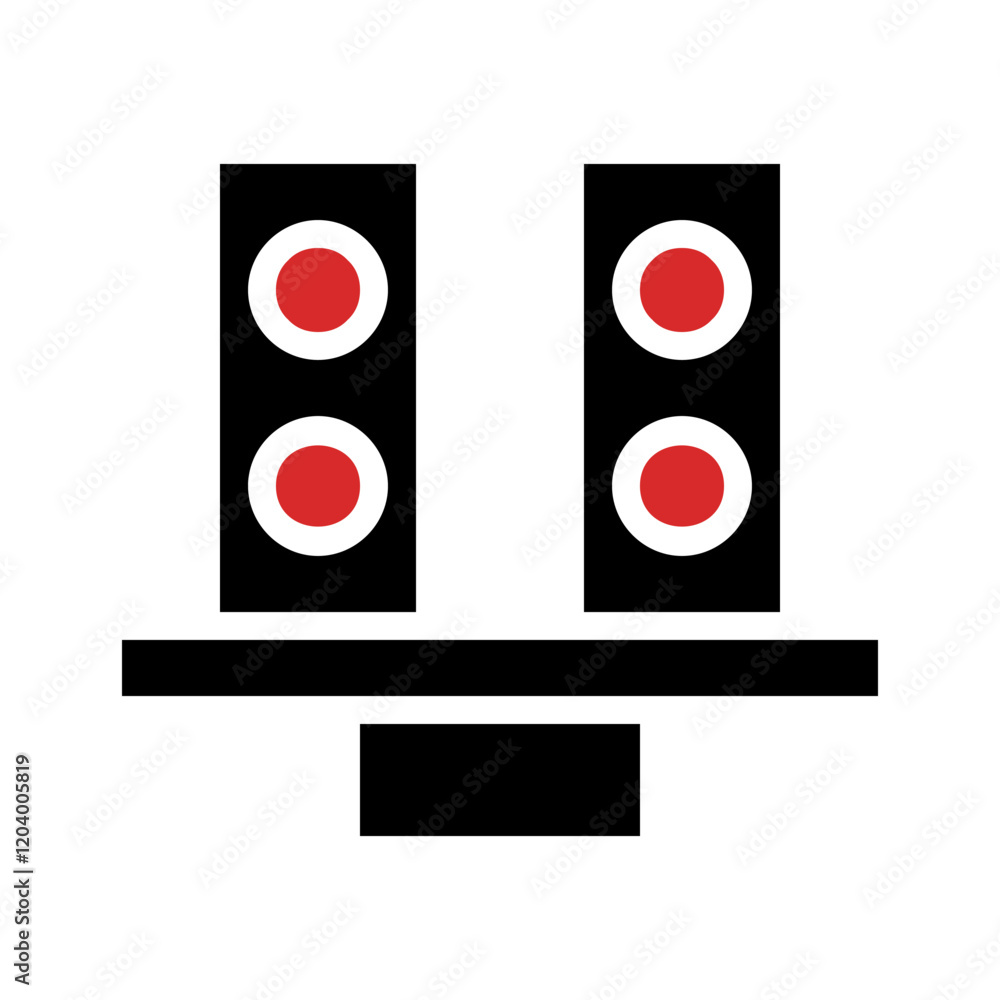 Poster geometric abstraction featuring symmetrical shapes and contrasting colors in a minimalist design
