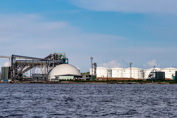 Obraz premium Chemical Fertilizers Storage in Port