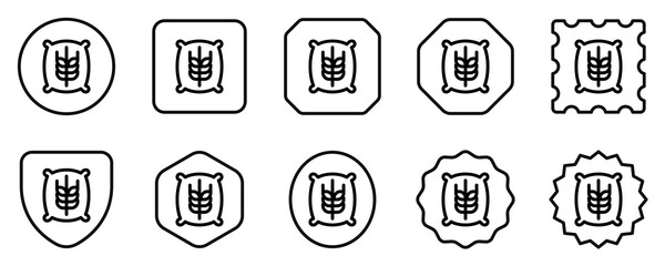 Editable flour, wheat, sack vector icon. Food, farm, grocery, harvest. Part of a big icon set family. Perfect for web and app interfaces, presentations, infographics, etc