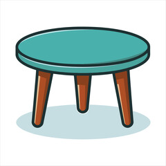 Minimalist Wooden End Table Vector Illustration isolated on white background

