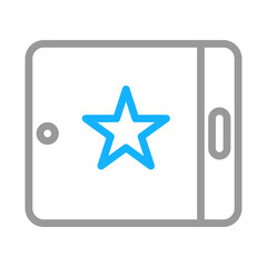 Tablet with star icon. Concept of favorite, rating, and quality.