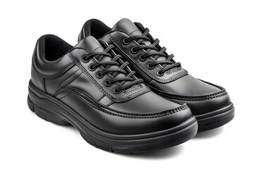 Black Formal Leather Shoes Isolated on White Background