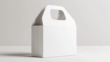 White Cardboard Carry Box, Studio Shot, Packaging Mockup (1)