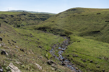 Rural landscape with canyon and river