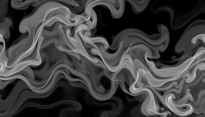 Abstract grayscale swirling smoke design background