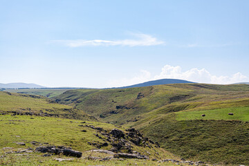 Rural landscape with canyon and river