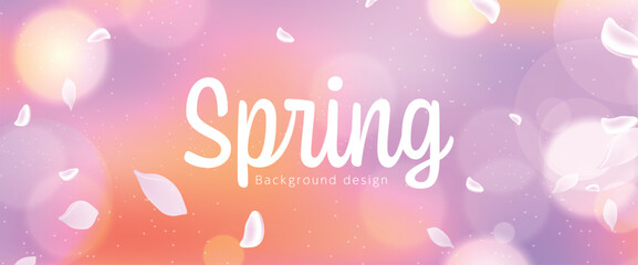 春の背景デザイン。花びらが美しいバックグラウンド