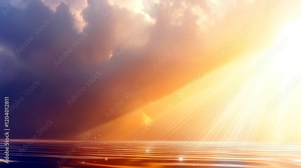 Poster breathtaking celestial backdrop for a cherished portrait of a loved one surrounded by tranquility