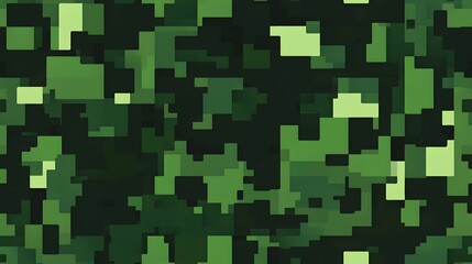 Digital camouflage background, army green, green, and black color, with a blend of natural colors used for camouflage