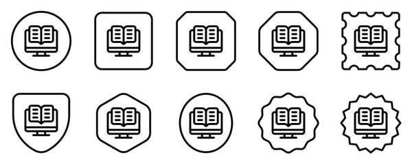 Editable e-book, digital library vector icon. Online learning, course, tutorial. Part of a big icon set family. Perfect for web and app interfaces, presentations, infographics, etc