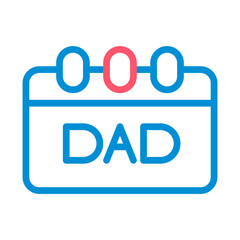 Father's Day calendar icon. Concept of celebration, family, and holiday.