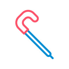 Walking stick icon. Concept of elderly care, disability, and accessibility.