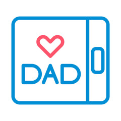 Love Dad text with heart icon. Concept of Father's Day and family.