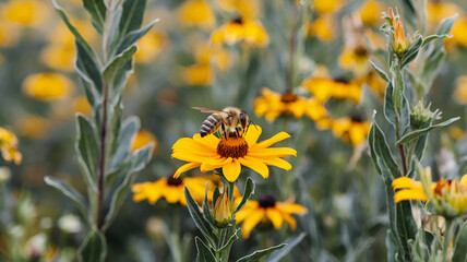 bee on yellow flower