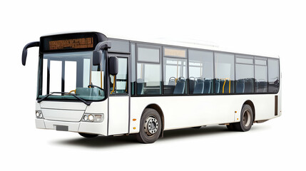 White city bus, public transport, isolated on white background, for travel brochures