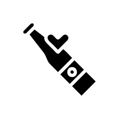 Beer bottle with checkmark. Concept of quality, approval, and best choice.