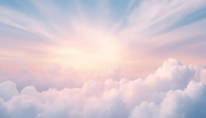 Obraz premium Serene Sunset Cloudscape Above Soft Pastel Sky