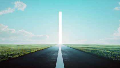 Fototapeta premium Highway road going up as an arrow symbolizing success, growth, or opportunity