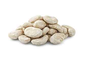 Obraz premium A close-up shot of a pile of raw cashew nuts on a white background. Perfect for food-related designs, healthy lifestyle concepts, and culinary presentations.