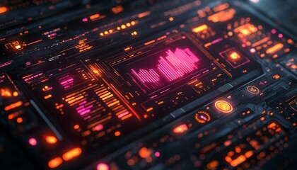 futuristic digital banking app with a fully virtual interface for users to manage accounts, transfers, and investments, Digital Banking Revolution