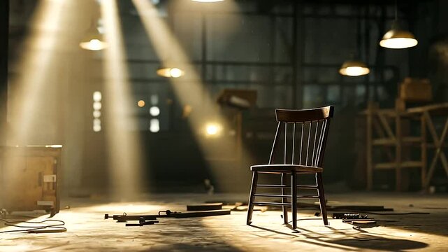 Hostage in a Dark Warehouse Surrounded by Tools