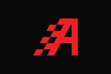 Obraz premium Letter A logo in red and black