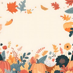 Autumn Harvest Illustration Frame