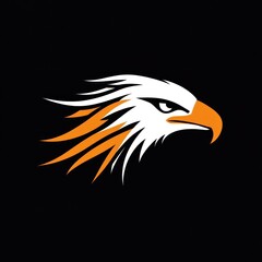Obraz premium Eagle head profile graphic design, profile view, stylized artwork, for logo or branding