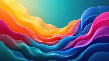 Abstract Colorful Waves Flowing Seamlessly Across a Vivid Background