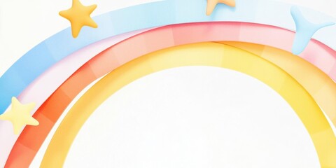 Obraz premium Colorful rainbow design with stars for cheerful backgrounds.