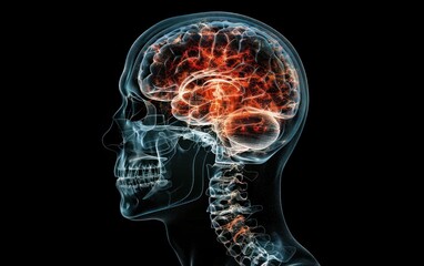 Active human brain, skull, anatomy, medical scan, healthcare