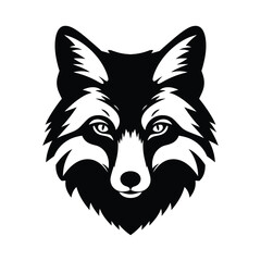Face fox silhouette icon clipart graphic.