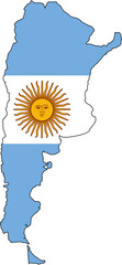 Map of Argentina with Flag Overlay
