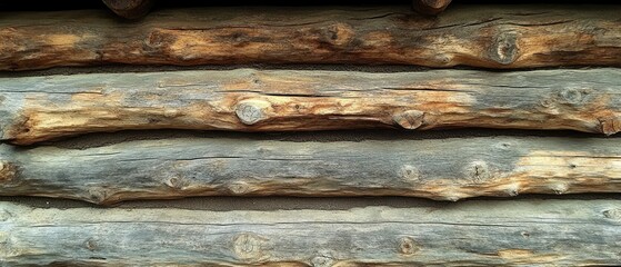 Weathered Log Cabin Wall Rustic Wooden Texture