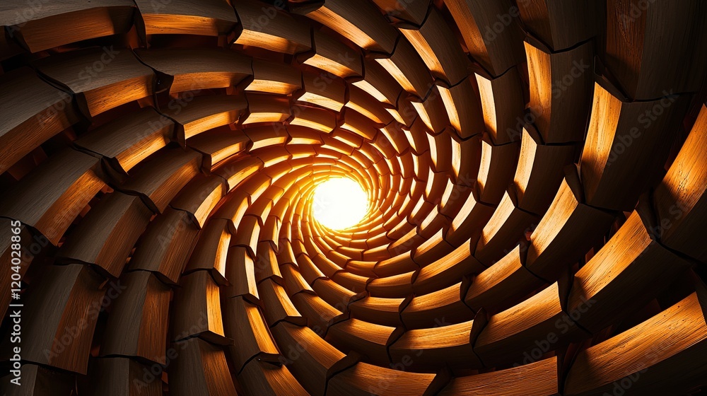 Poster a spiraling tunnel of bricks leads to a bright light, creating a sense of depth and intrigue in a wa