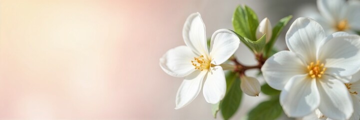  Blooming flowers with copy space, symbolizing beauty and tranquility in nature