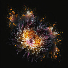 Fototapeta premium Colorful abstract floral design with dynamic motion