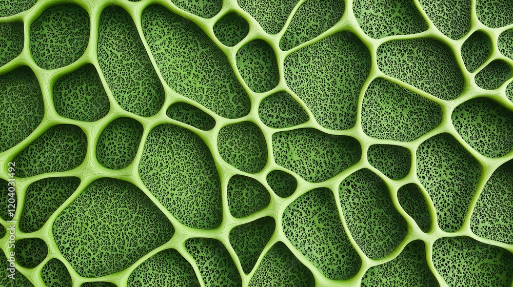 Poster a vibrant close-up of a green textured surface, showcasing an intricate pattern resembling natural c