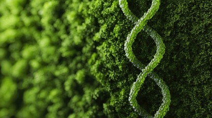 Obraz premium A close-up of lush green moss featuring a decorative, swirling pattern made of similar green elements, creating a harmonious natural aesthetic.