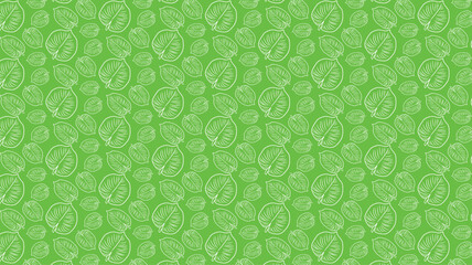 Seamless Green Leaf Pattern With Decorative Tropical Foliage Background