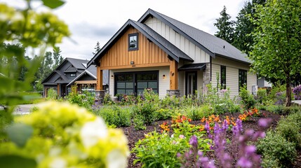Charming Farmhouse Style Home with Vibrant Flower Garden