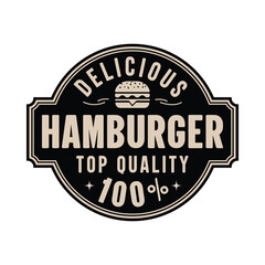 Hamburger Delicious top quality stamp logo