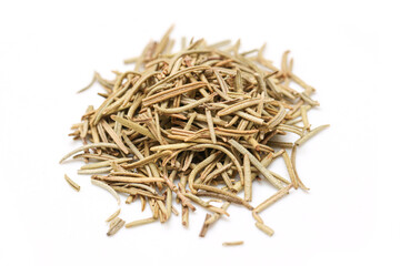close up dried rosemary on isolated white background