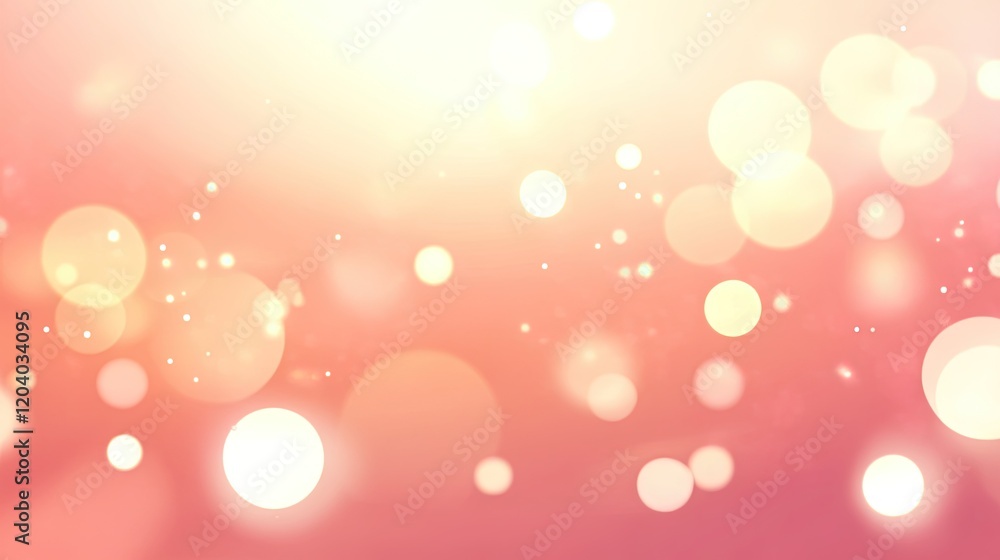 Poster Romantic red bokeh with soft, dreamy circular lights creating an abstract and peaceful visual.