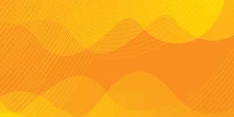 Bright orange-yellow gradient abstract fluid wave background with halftone art