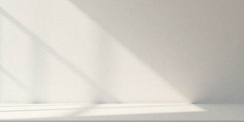 Empty white surface with soft light and shadows ideal for product display