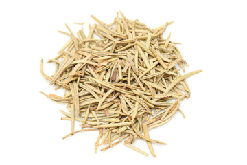 close up dried rosemary on isolated white background