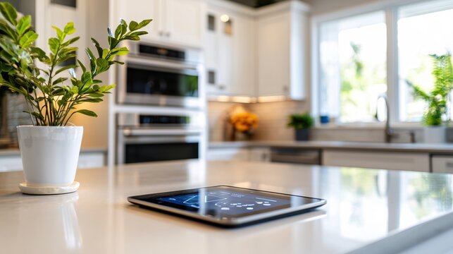 Modern Smart Home Kitchen Tablet Control Panel Display