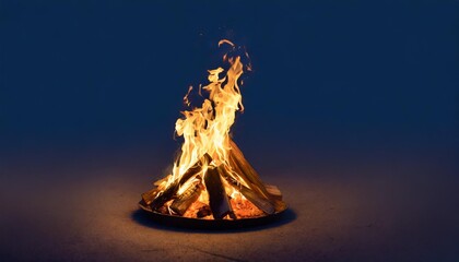 fire burning in the fireplace