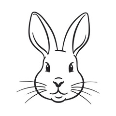 Rabbit line art silhouette vector graphic illustration.